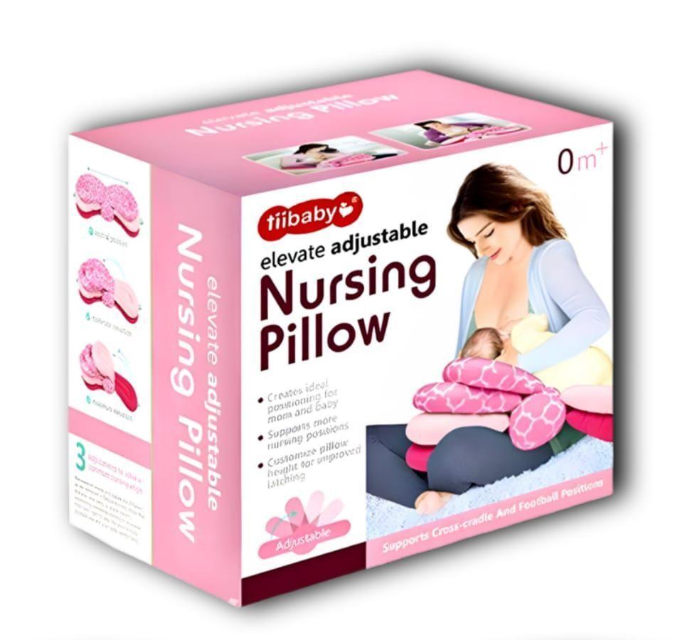 Almohada de Lactancia Rosada 3 Niveles Multiuso Para Bebés-4