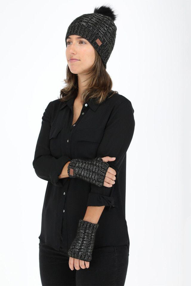 Pack Gorro y Guantes Negro Humana-2