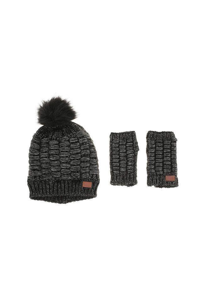 Pack Gorro y Guantes Negro Humana-0