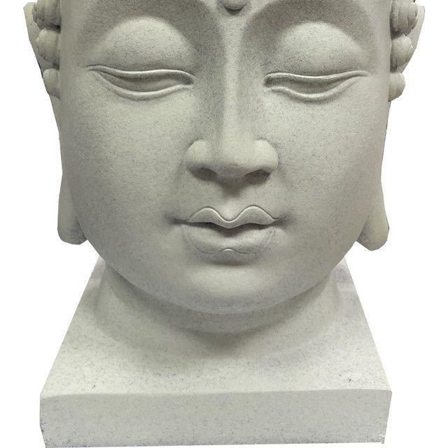 Figura Decorativa Buda Cabeza Gris-2