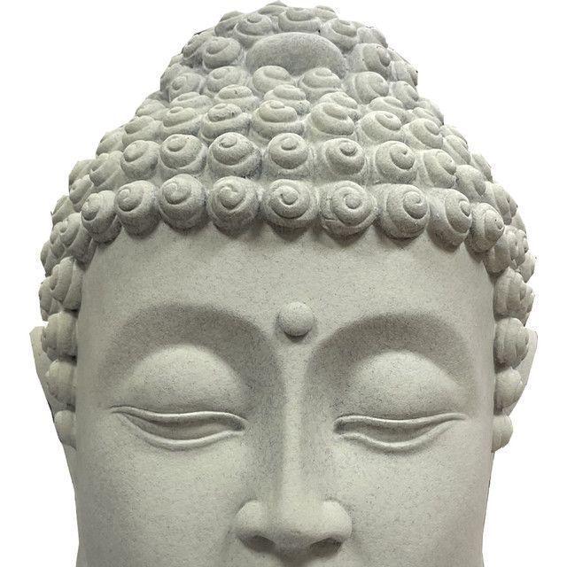 Figura Decorativa Buda Cabeza Gris-3