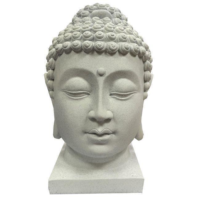 Figura Decorativa Buda Cabeza Gris-0
