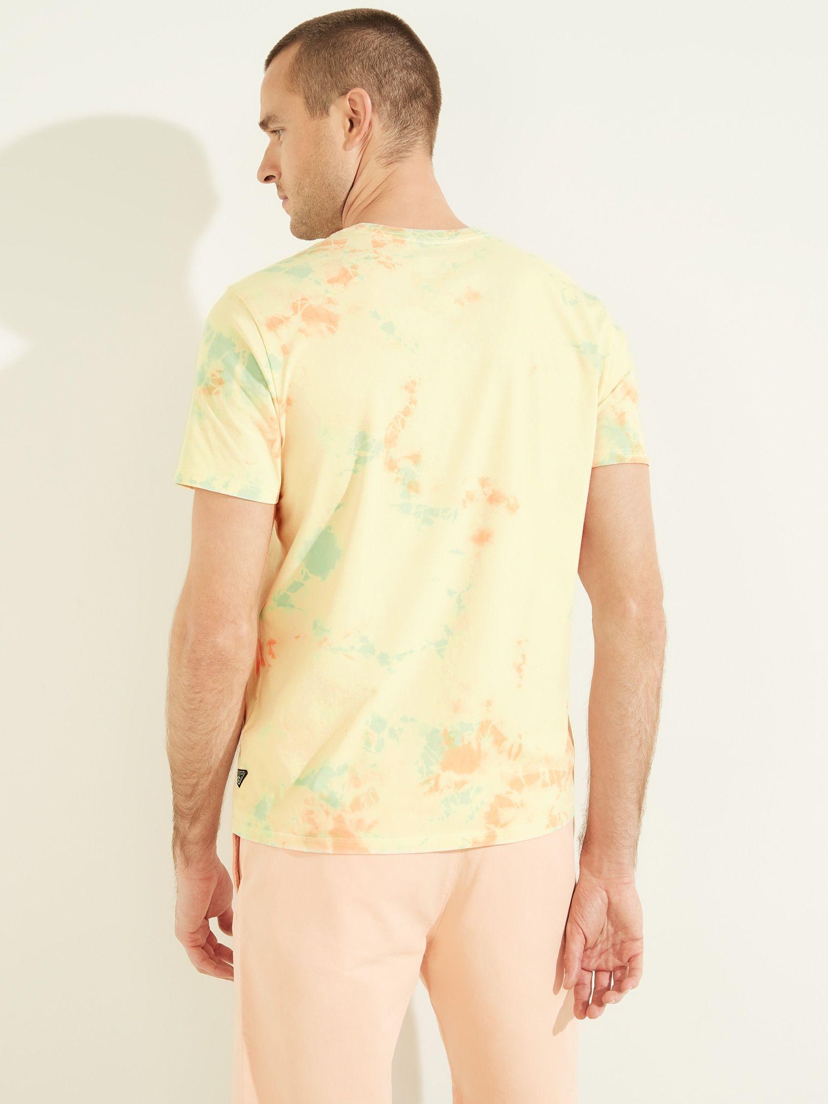 Polera Guess Ss Bsc Emboss Tie Dye Logo Tee F0E1 Crema-2