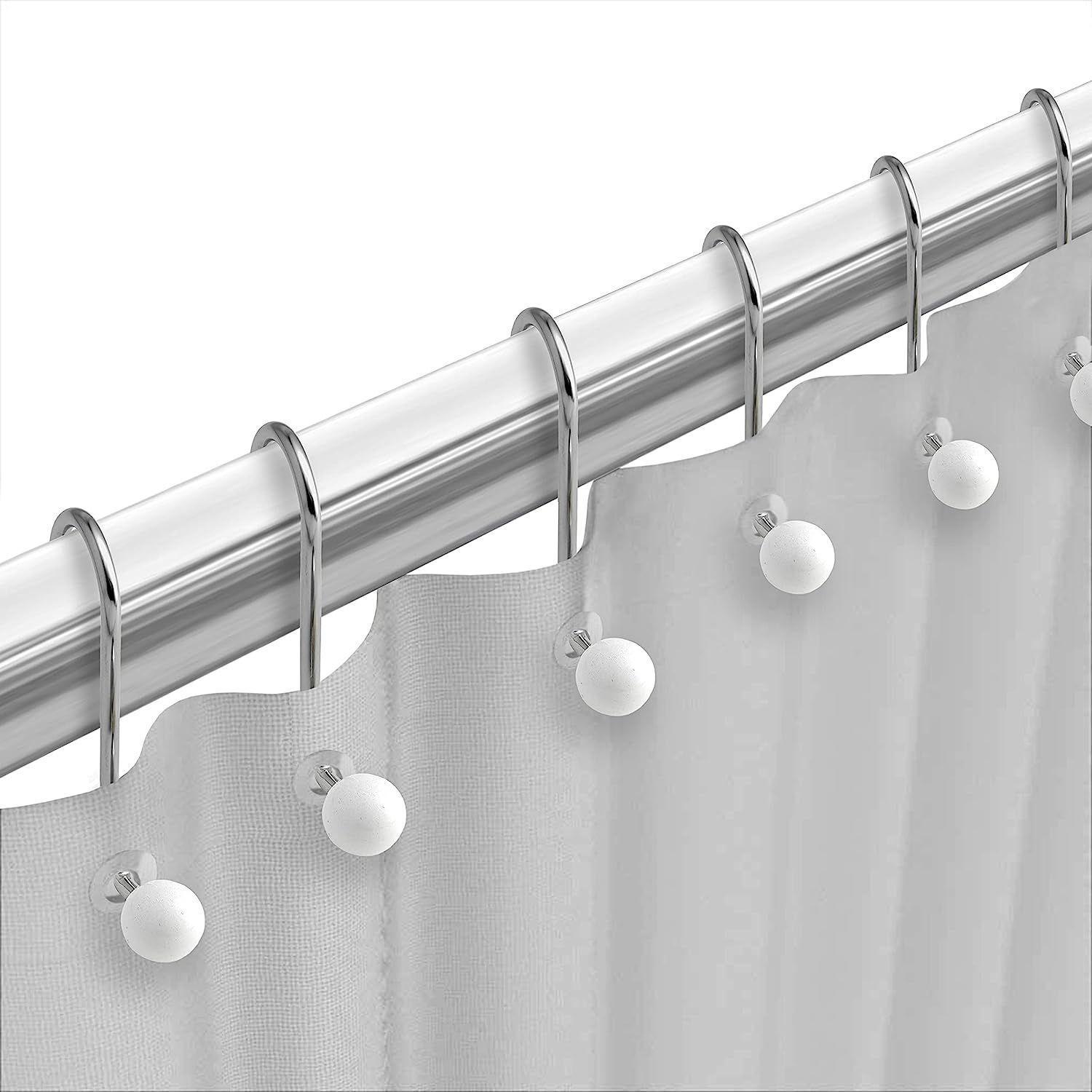 Set 12 Ganchos de Cortina de Baño Bola Cerámica-0