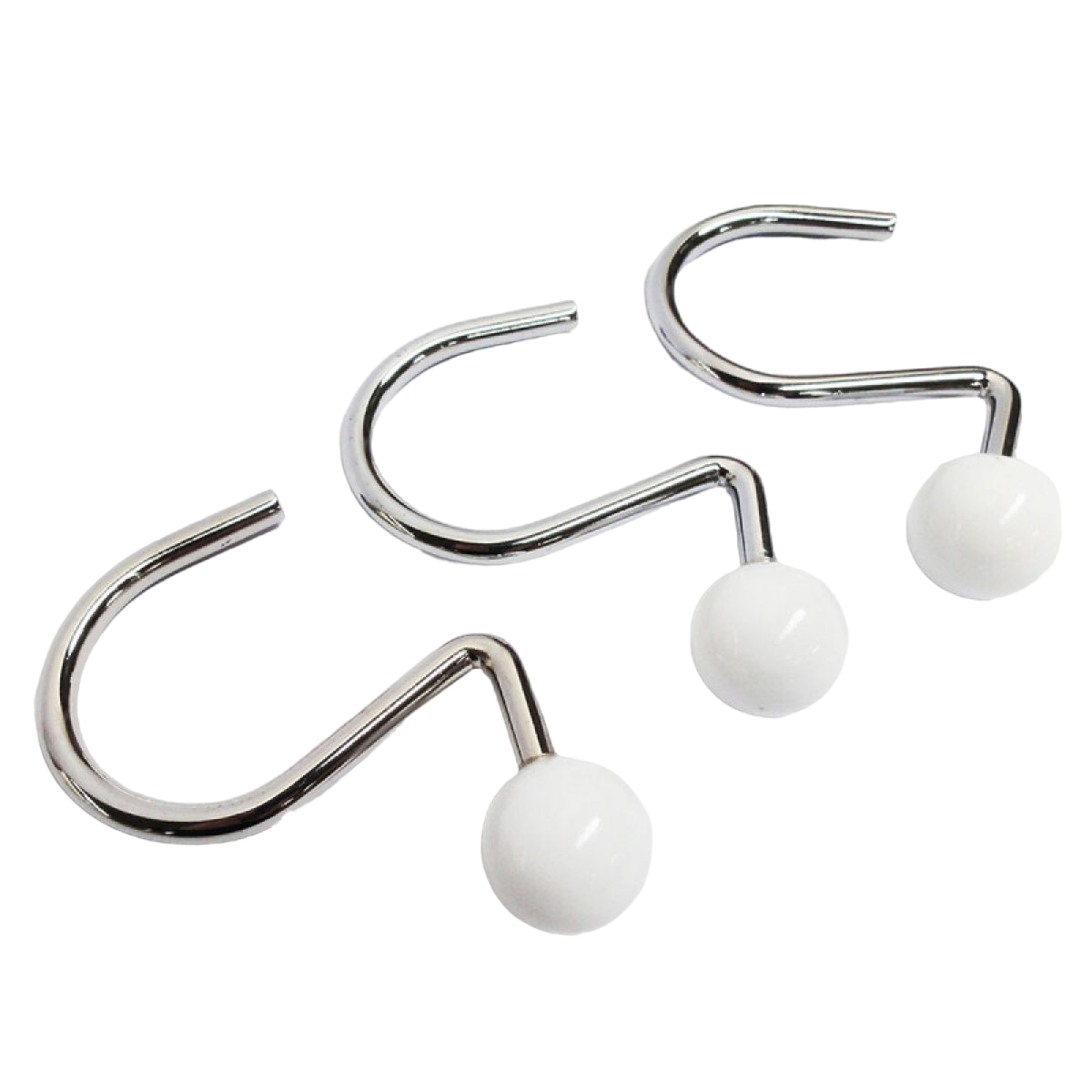 Set 12 Ganchos de Cortina de Baño Bola Cerámica-1