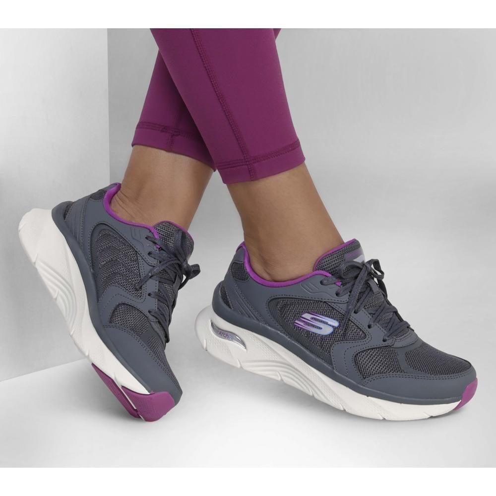 Zapatilla Mujer Arch Fit D'Lux Gris Skechers-1