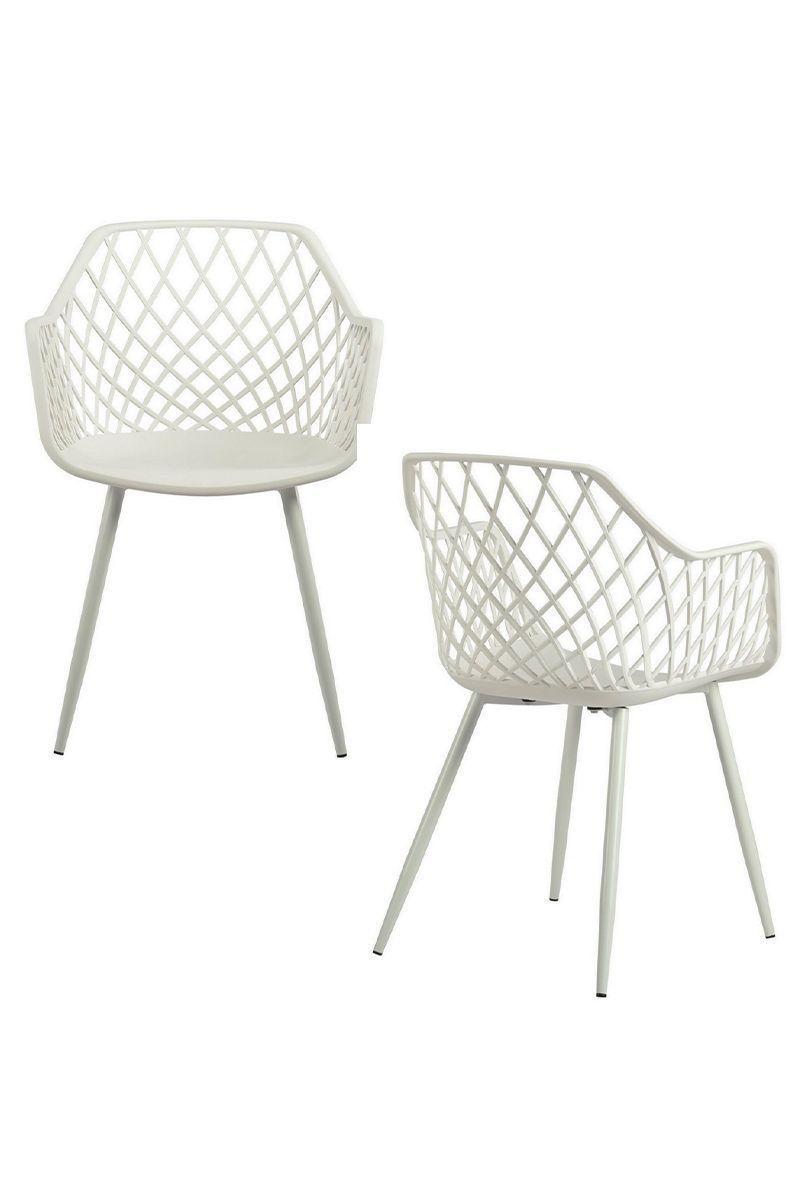 Pack 2 Sillas de Comedor de PVC Blanco-3