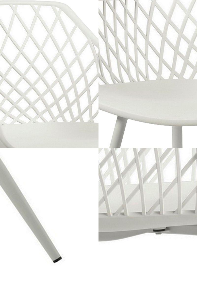 Pack 2 Sillas de Comedor de PVC Blanco-4