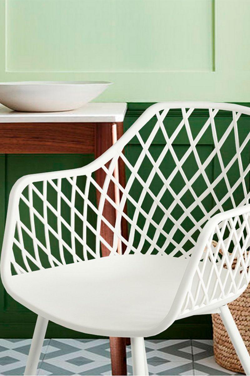 Pack 2 Sillas de Comedor de PVC Blanco-5