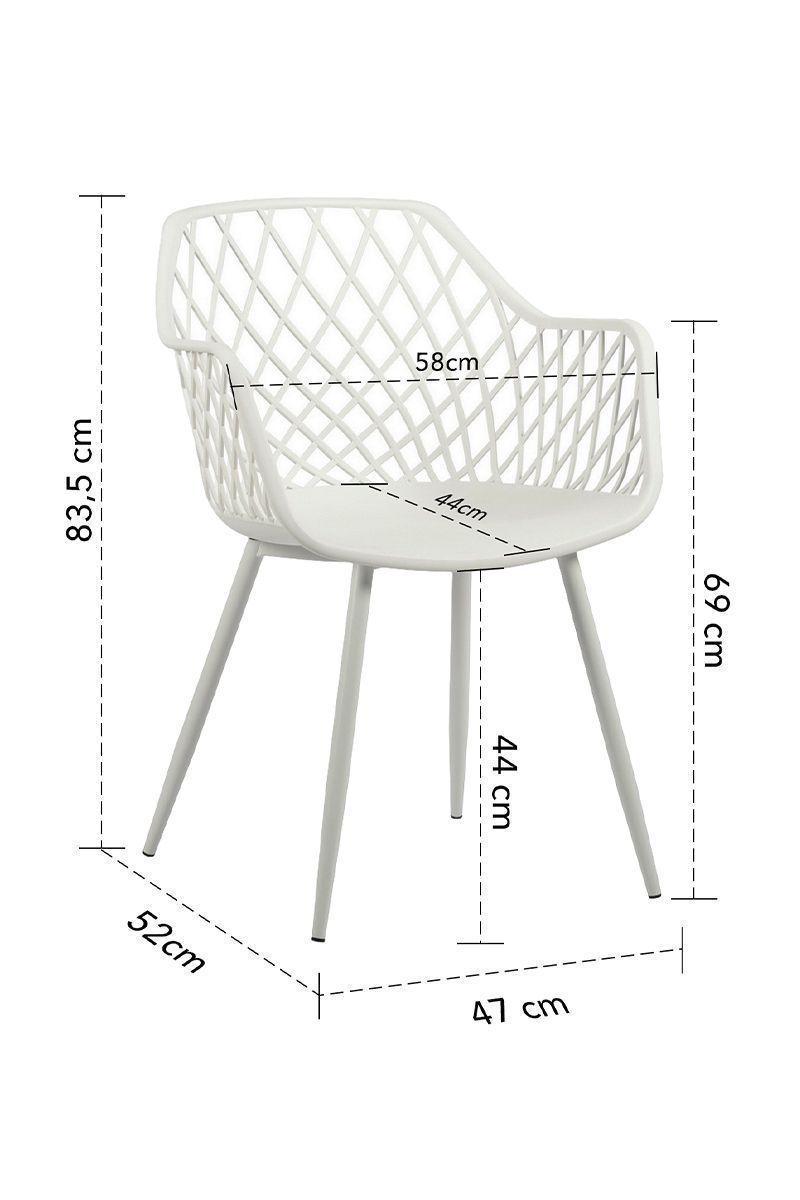 Pack 2 Sillas de Comedor de PVC Blanco-2