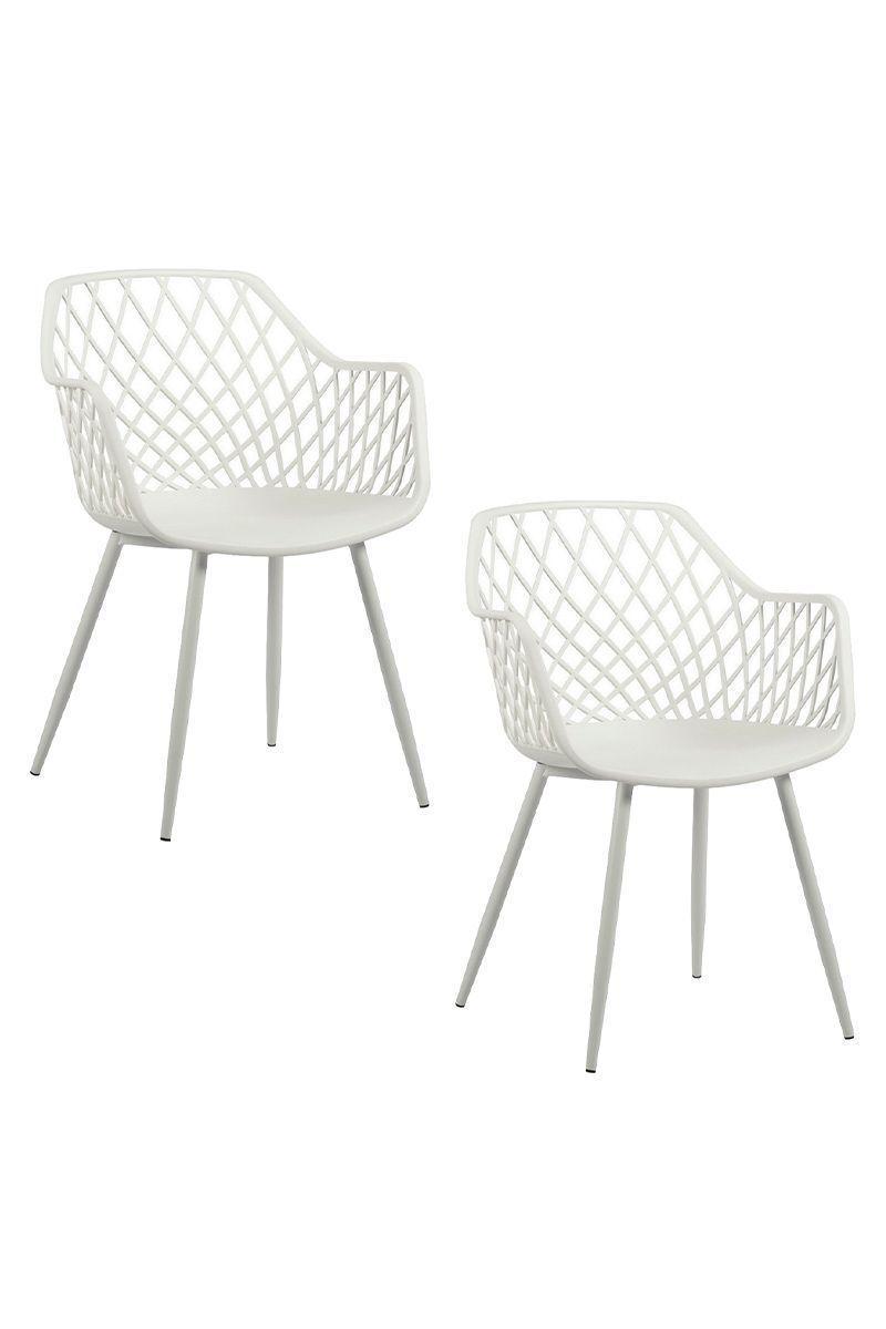 Pack 2 Sillas de Comedor de PVC Blanco-0