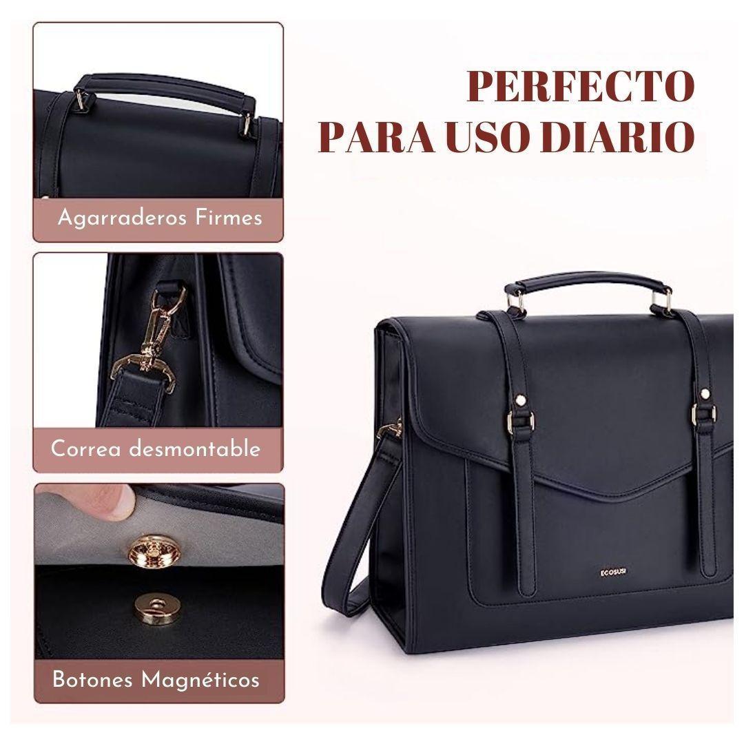 Ecosusi - Maletín Vint Myosotis para 15.6" - Negro-3