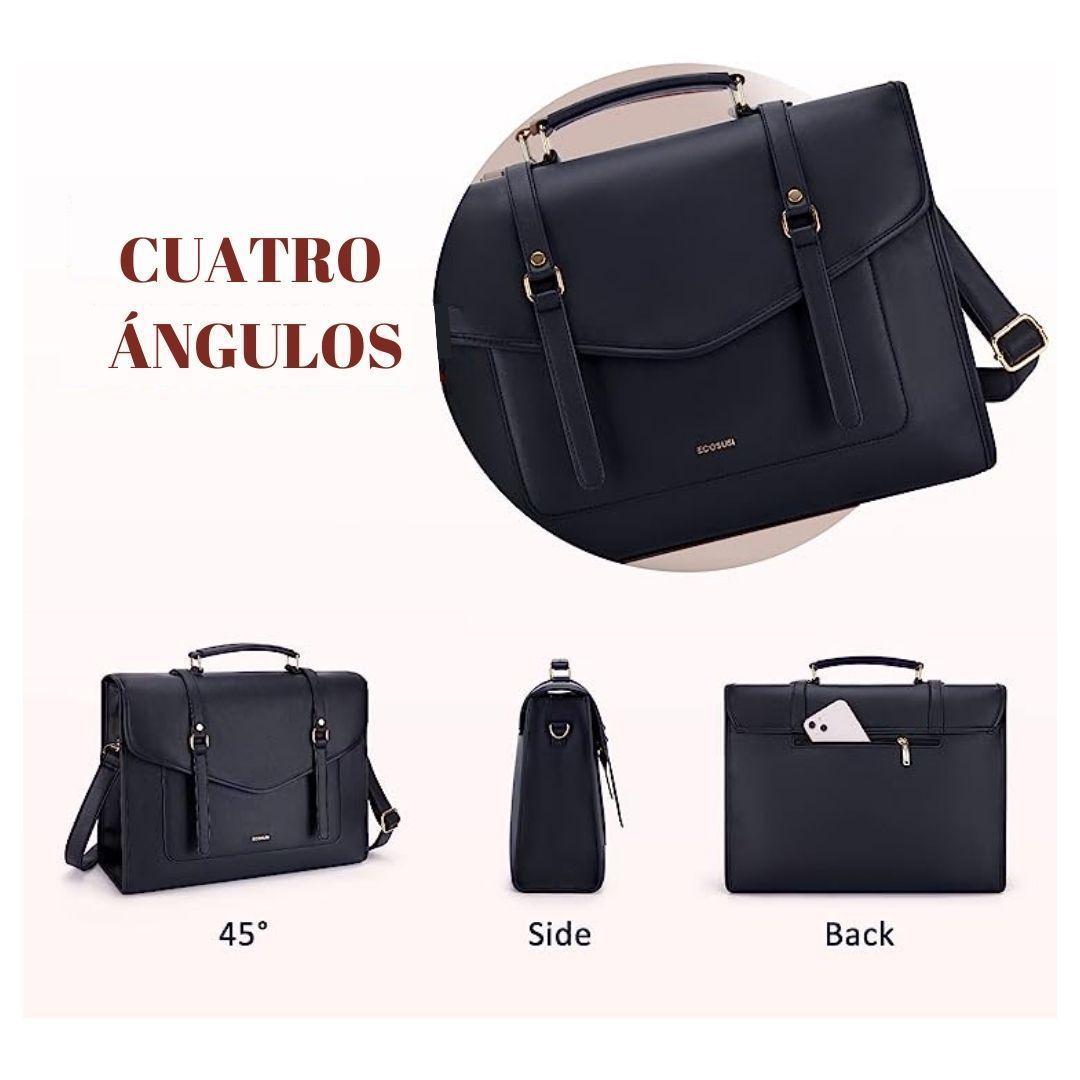 Ecosusi - Maletín Vint Myosotis para 15.6" - Negro-5