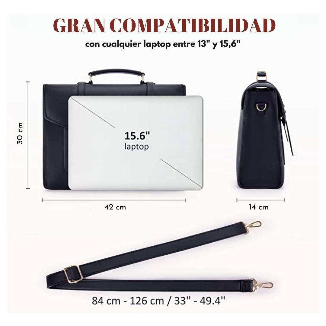 Ecosusi - Maletín Vint Myosotis para 15.6" - Negro-4