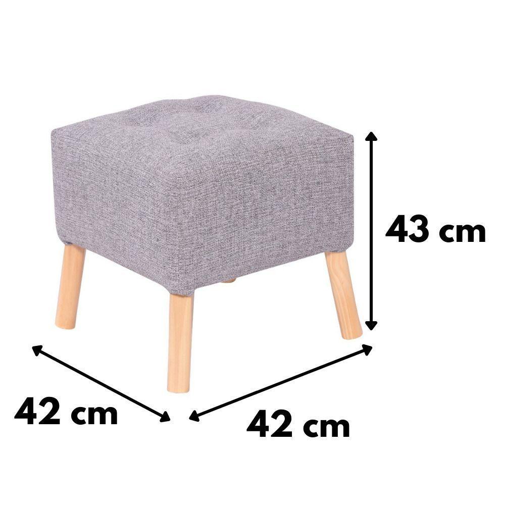 Pouf Alemania Gris Claro Omega 42x42x43 cm Máxima Design-3