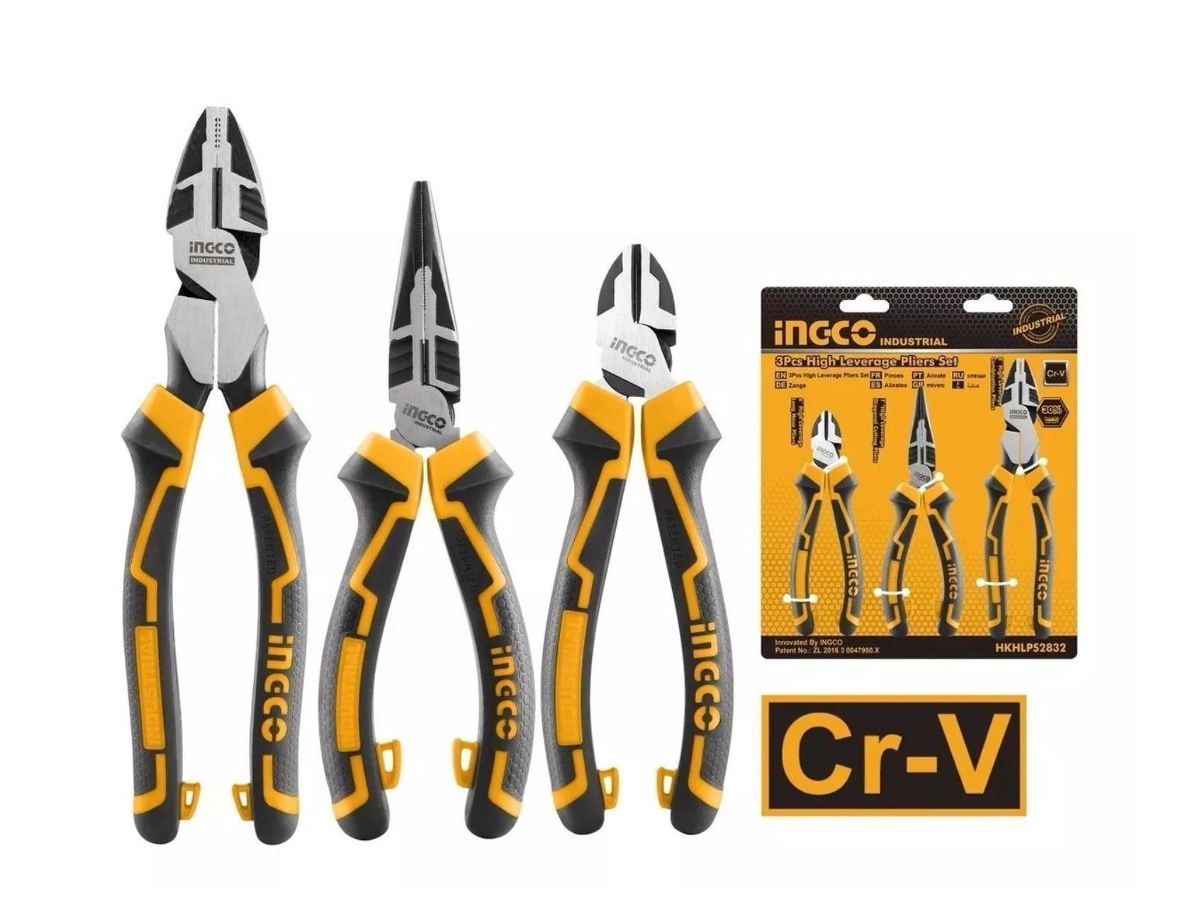 Set Juego De 3 Alicates Ingco Industrial 2832 Alta-2