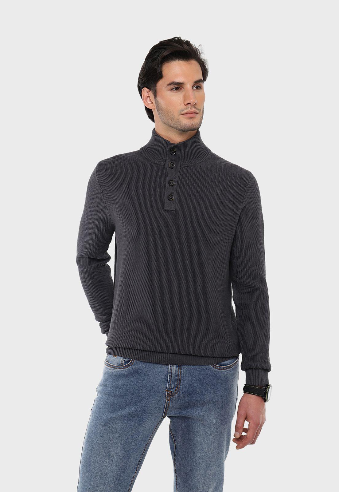 Sweater Texturado Half Button Arrow-0