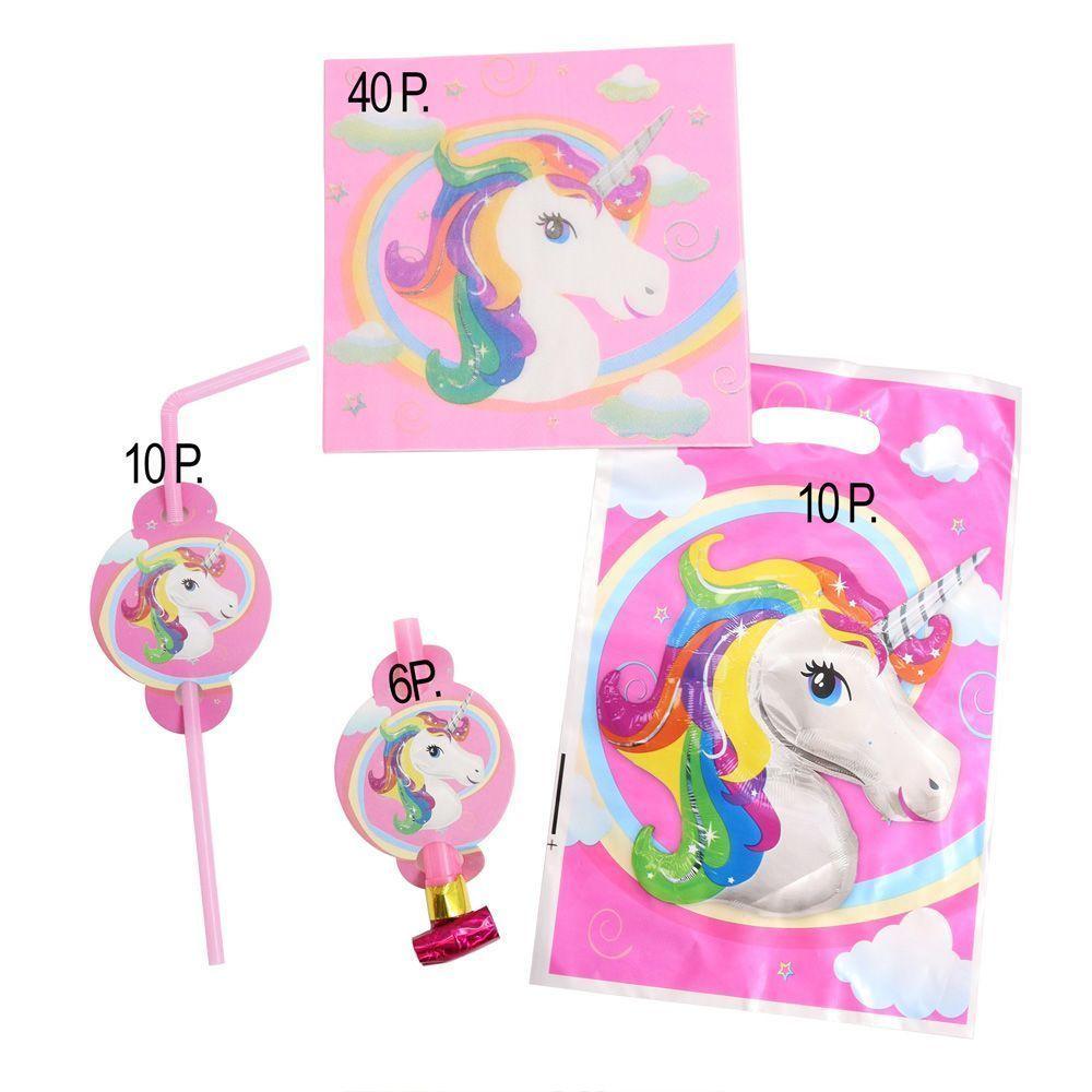 Pack Decoración Cumpleaños Niña Unicornio Cotillón-2