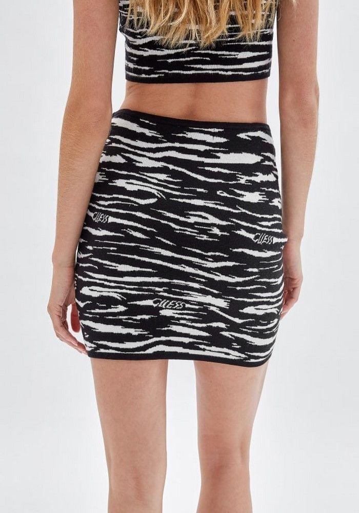 Falda Guess Go Zebra Jacquard Skirt Jtmu Negro-3