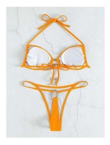 Traje Baño Bikini Halter Vinculado Con Aro-1