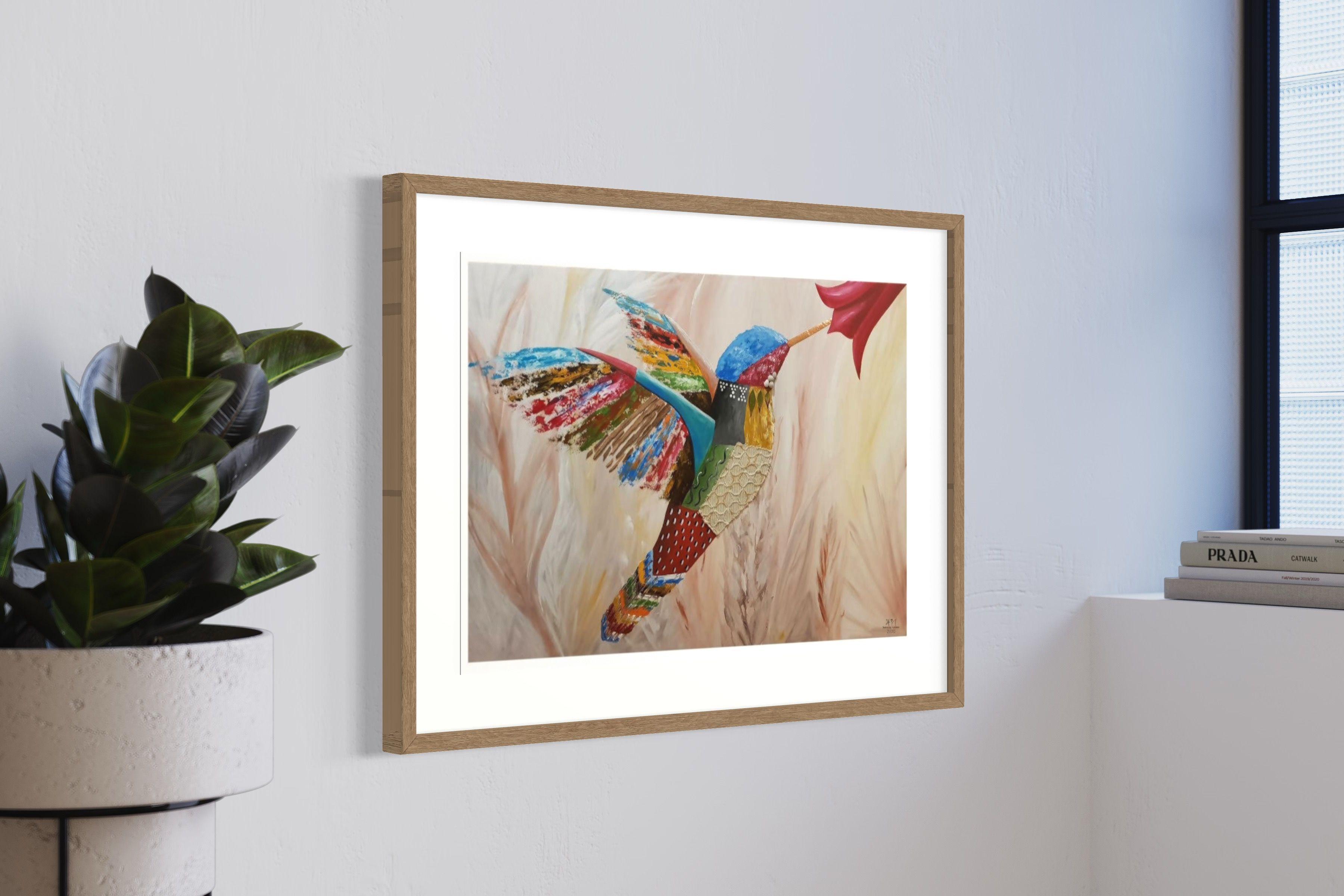 Cuadro: Colibrí #2 / 50 x 70 con paspartú-1