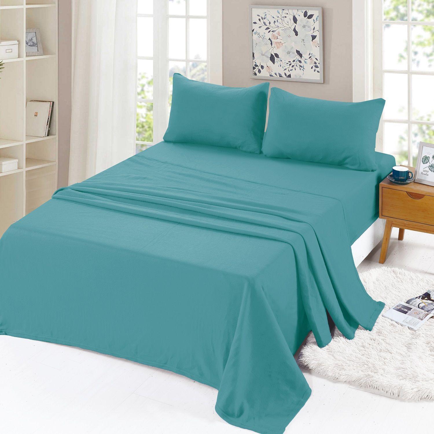 Juego de Sabanas Polar Domsa 1.5 Plazas Color Verde Menta-0