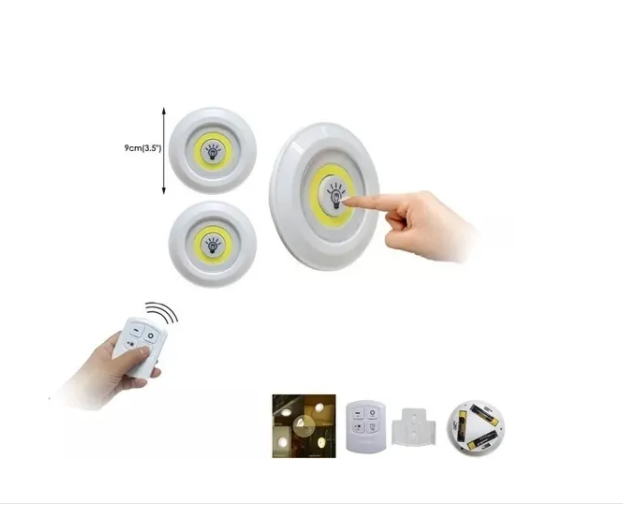 Set 3 Luz Led Portátil Control Remoto Timer Dimer-3