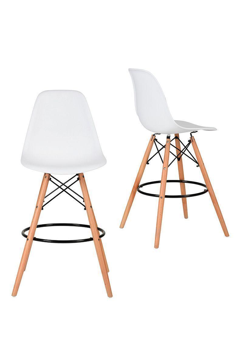 Pack 2 Sillas Piso De Bar Eames Taburete Alto-3