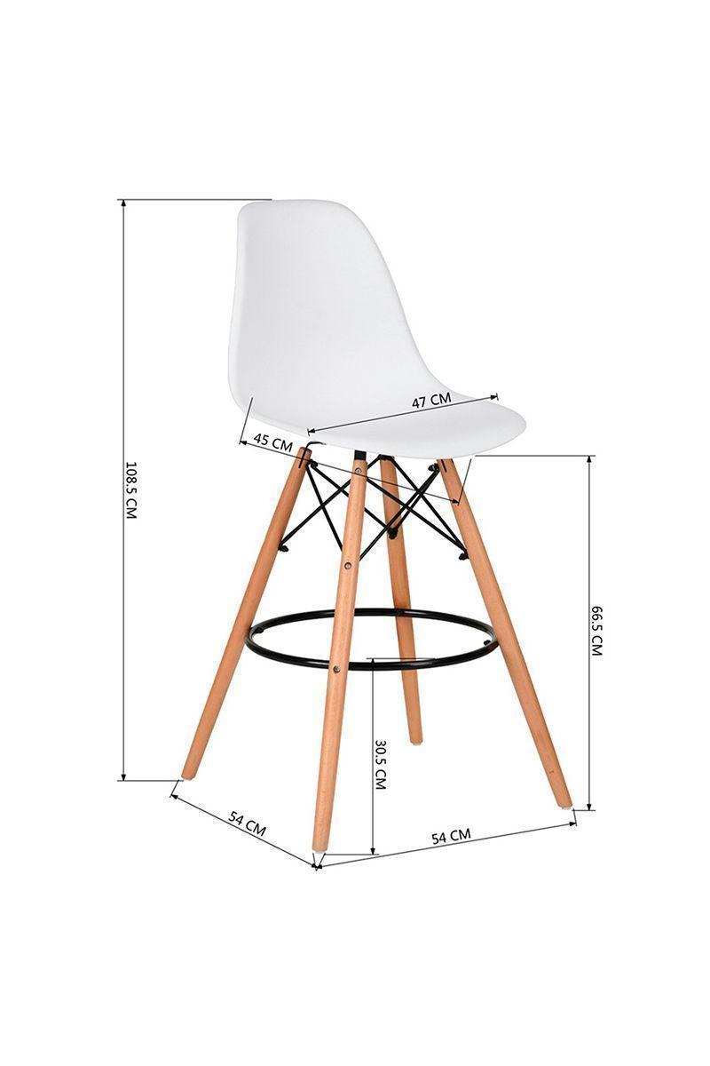 Pack 2 Sillas Piso De Bar Eames Taburete Alto-2
