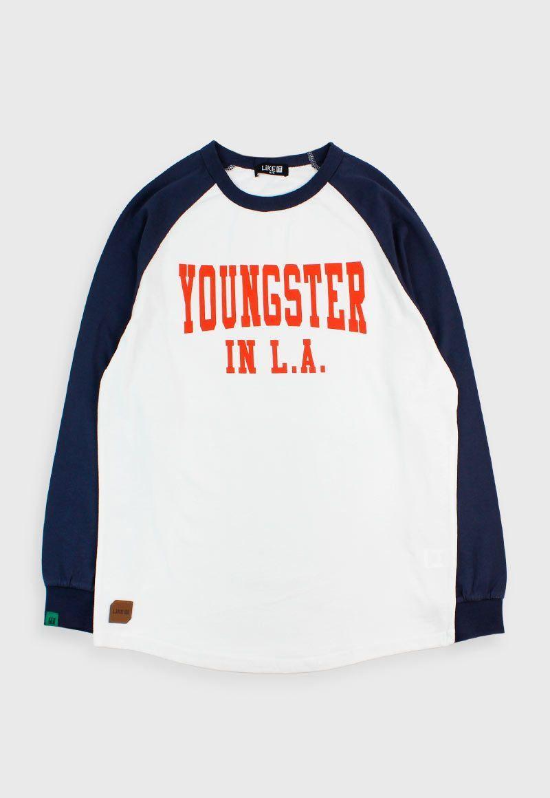 Polera teens niño m/ raglan varsity 500-0
