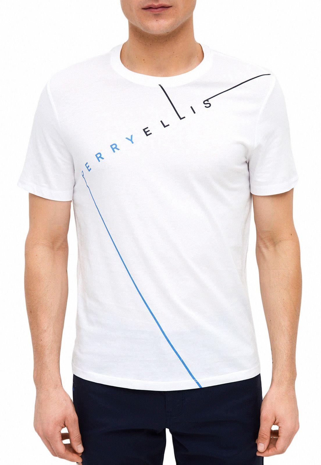 Polera blanca estampada logo-0