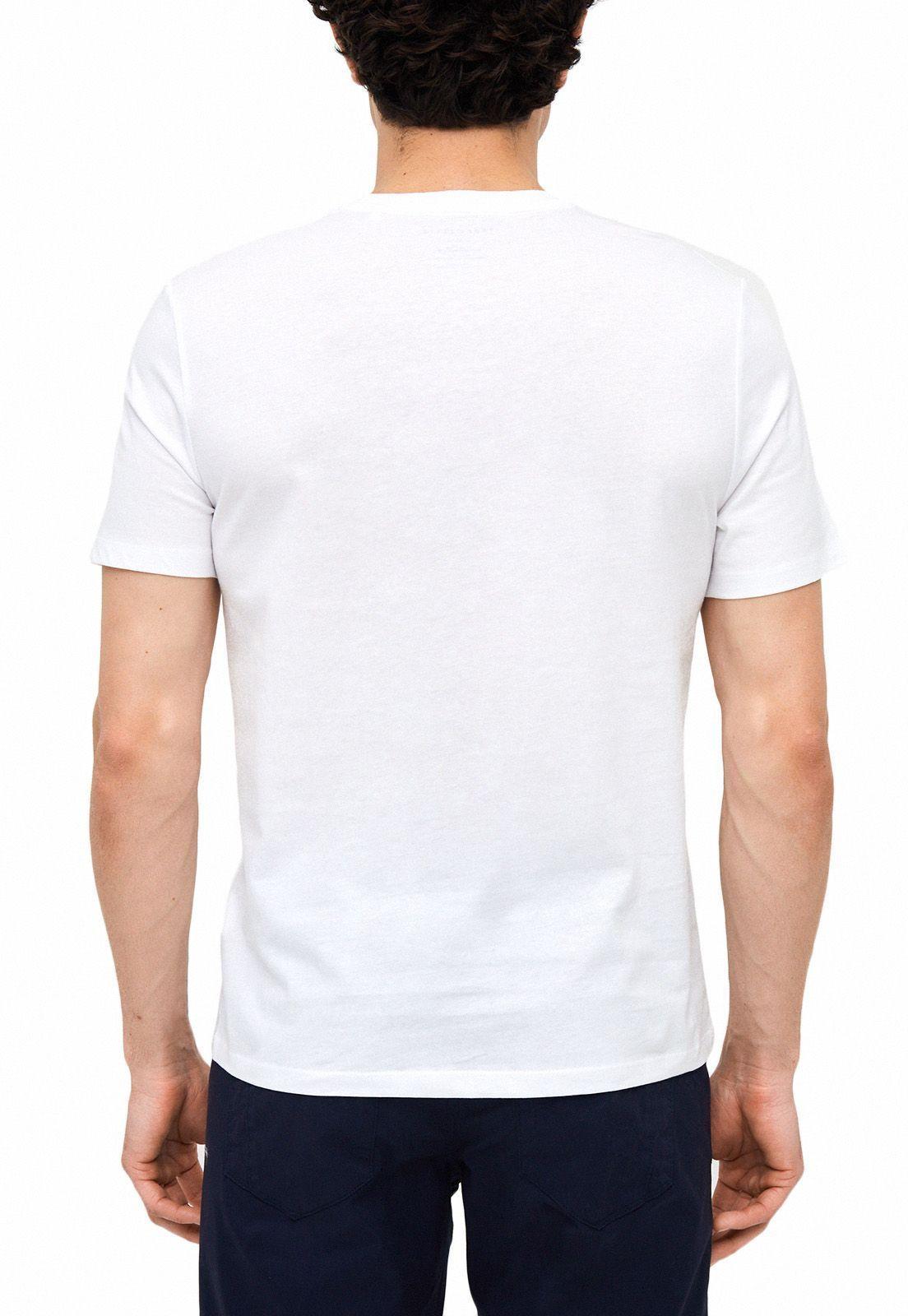 Polera blanca estampada logo-2