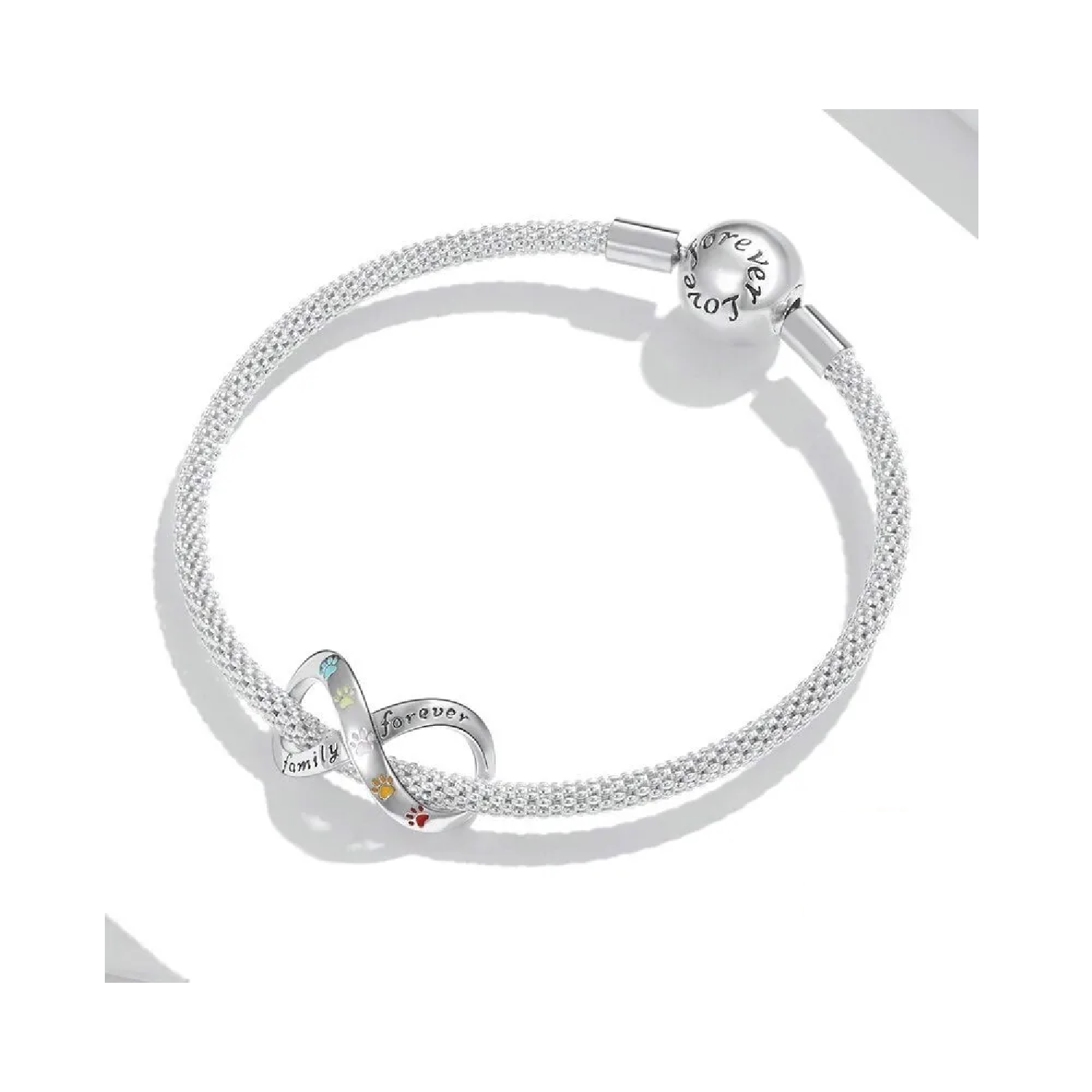 Charm Infinito con Huellas en Plata Fina 925 SILVER HEART-2