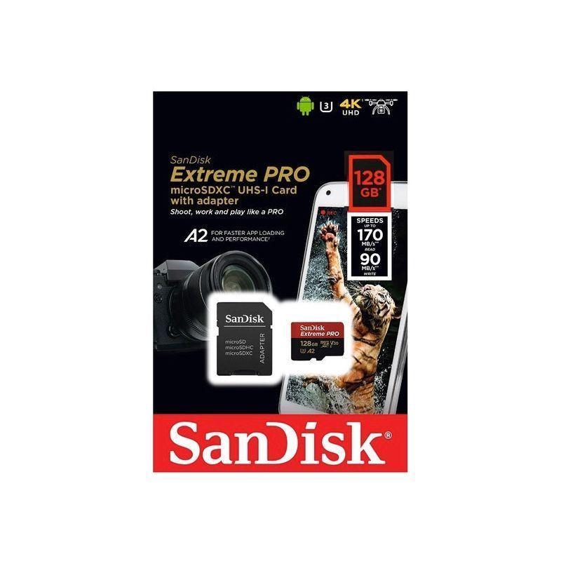 Tarjeta de Memoria Micro Sd Sandisk Extreme PRO 128GB 170M Lectura + Adaptador-2