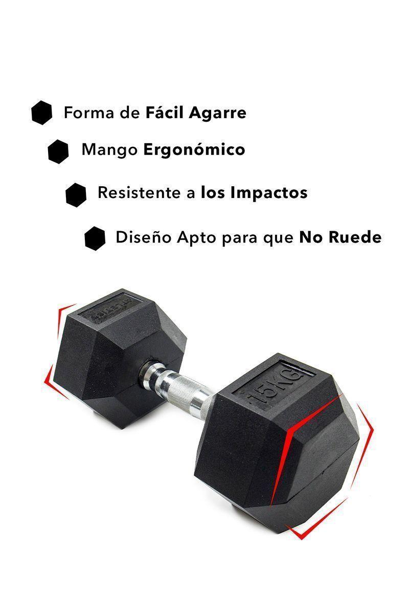 Mancuerna Hexagonal 15 Kg Negro-4