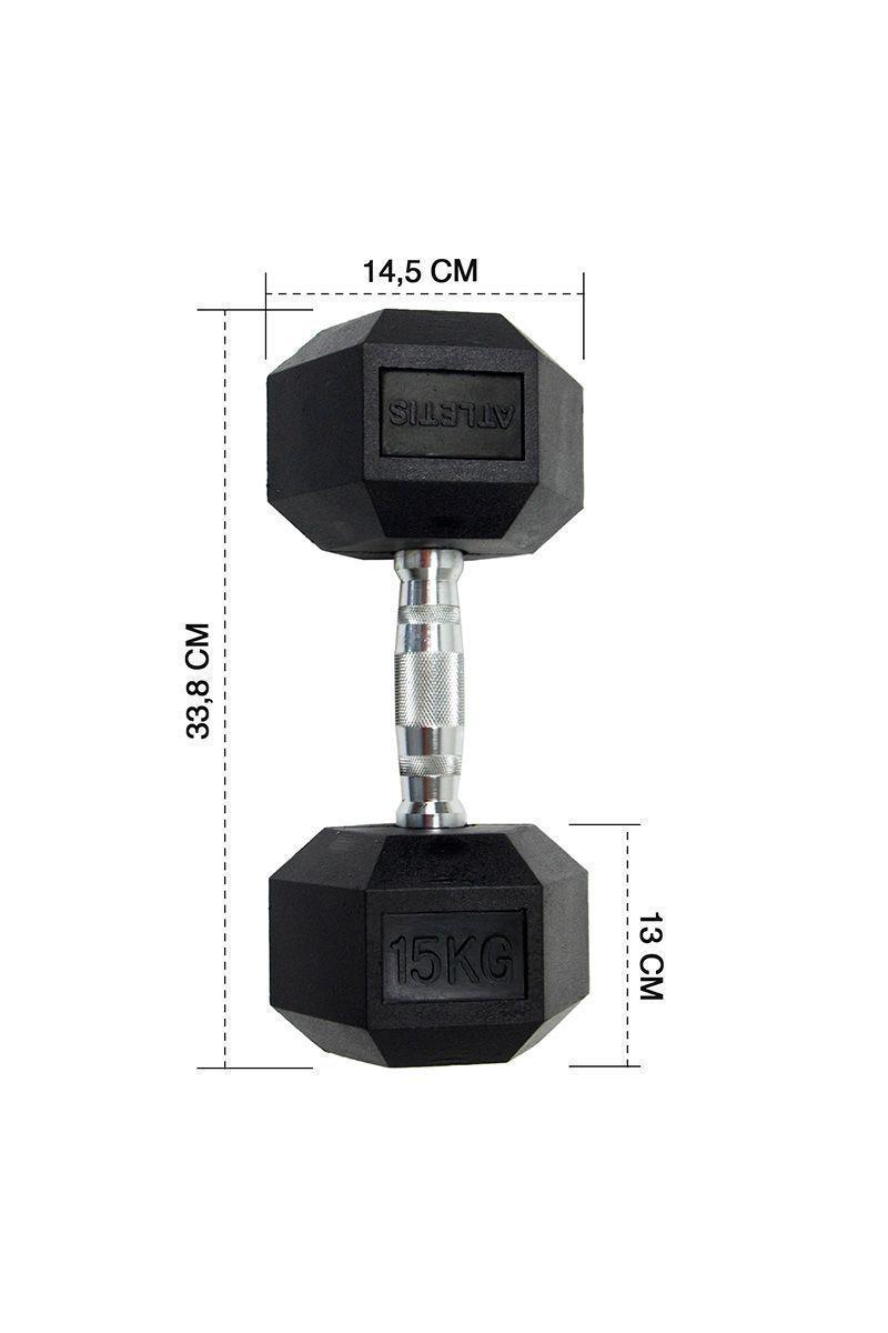 Mancuerna Hexagonal 15 Kg Negro-2