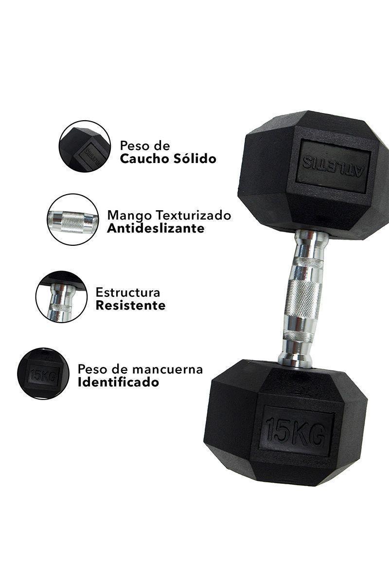 Mancuerna Hexagonal 15 Kg Negro-3
