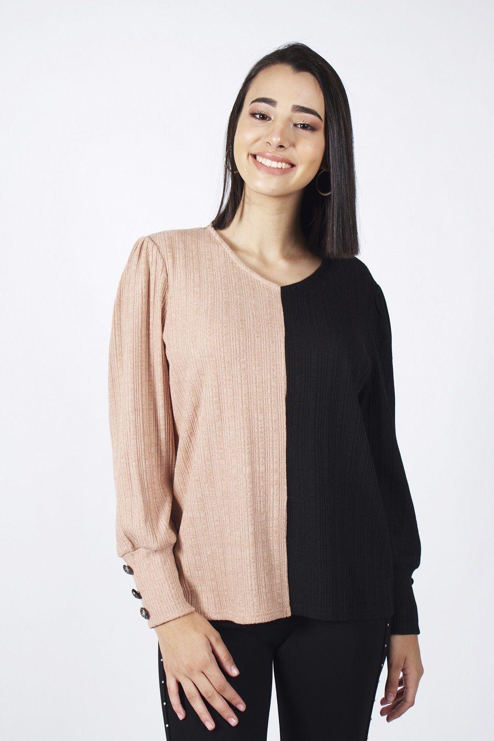 Sweater bicolor beige-0