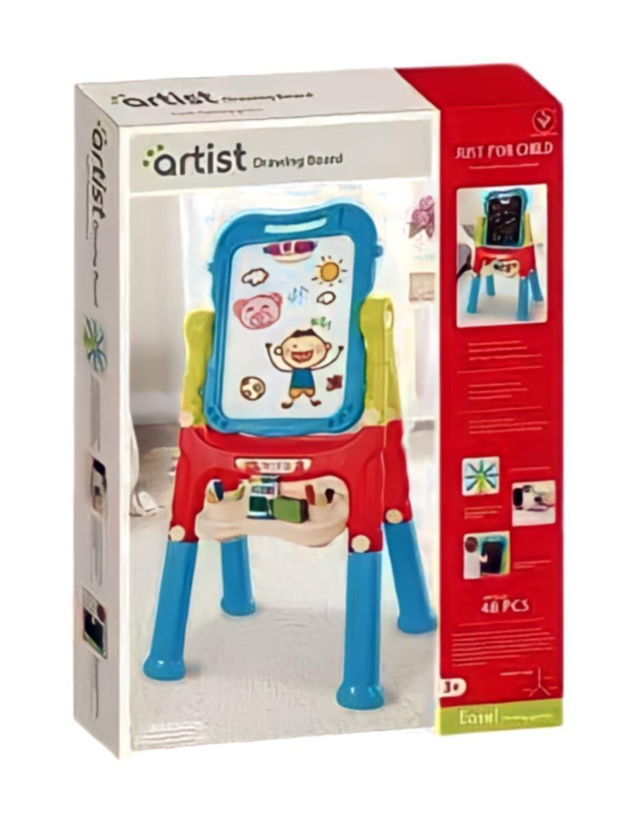 Pizarra Magnética Celeste Doble Cara Para Niños 110cm De Alto-4