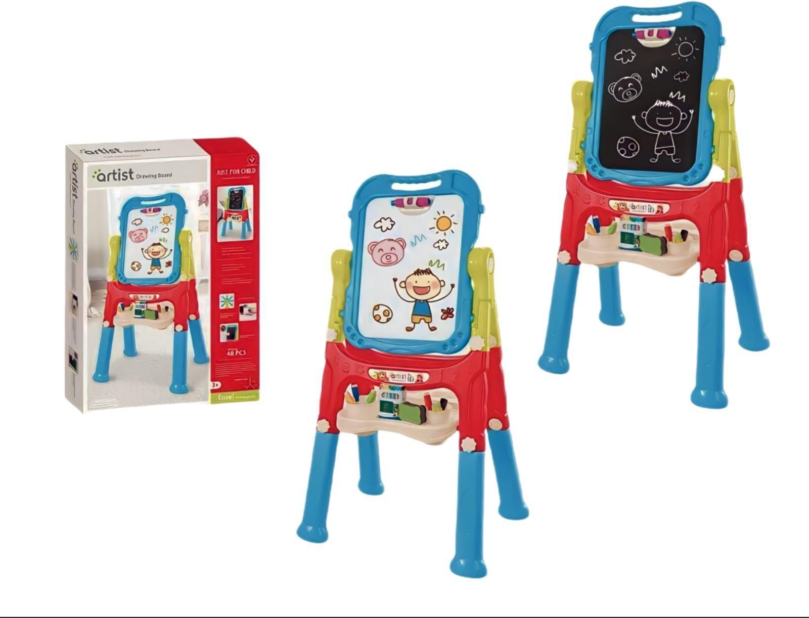 Pizarra Magnética Celeste Doble Cara Para Niños 110cm De Alto-6