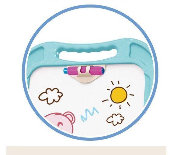 Pizarra Magnética Celeste Doble Cara Para Niños 110cm De Alto-5