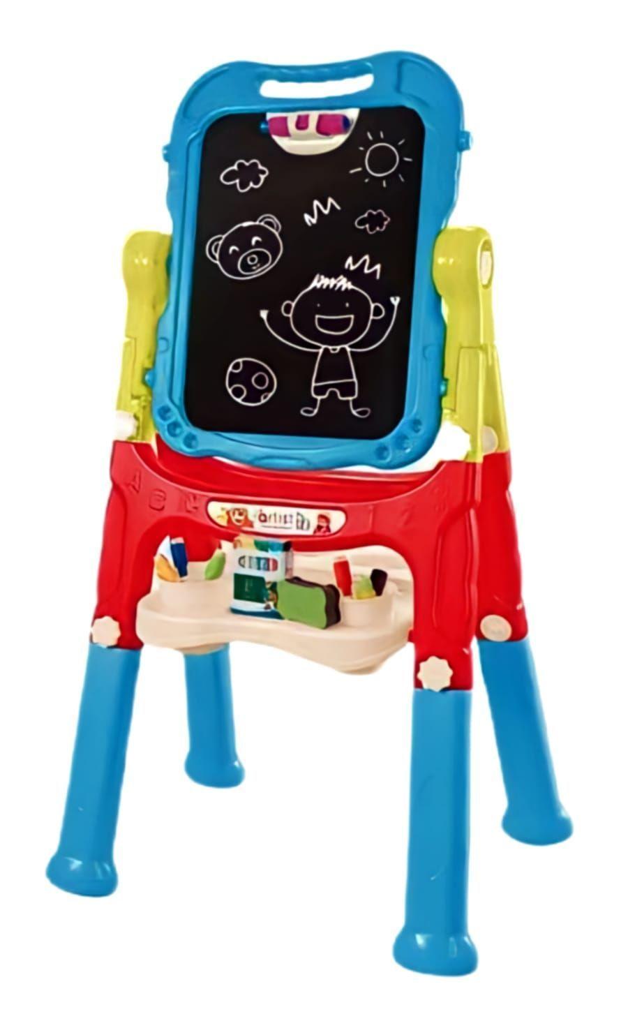 Pizarra Magnética Celeste Doble Cara Para Niños 110cm De Alto-1