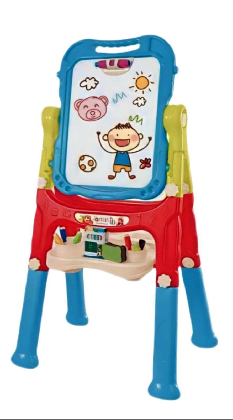 Pizarra Magnética Celeste Doble Cara Para Niños 110cm De Alto-0