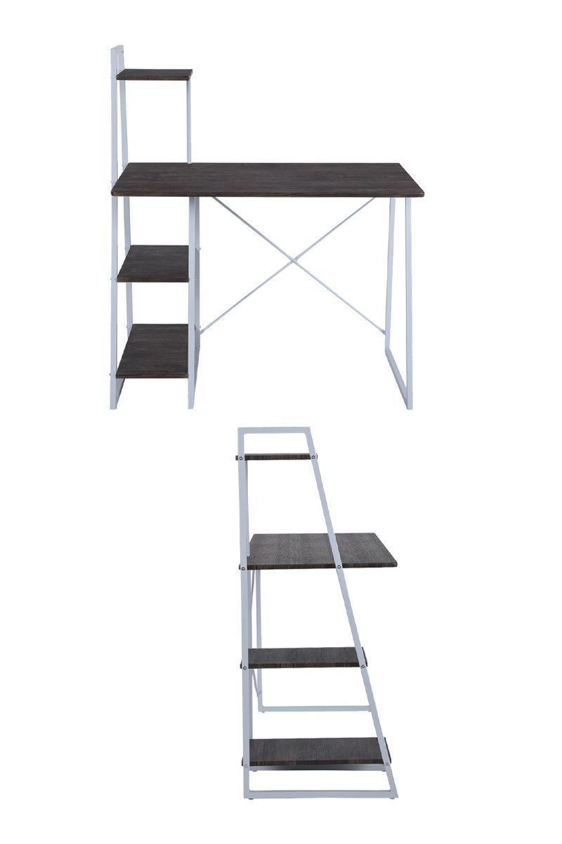 Escritorio con repisas 117x50x102 cm Café-3