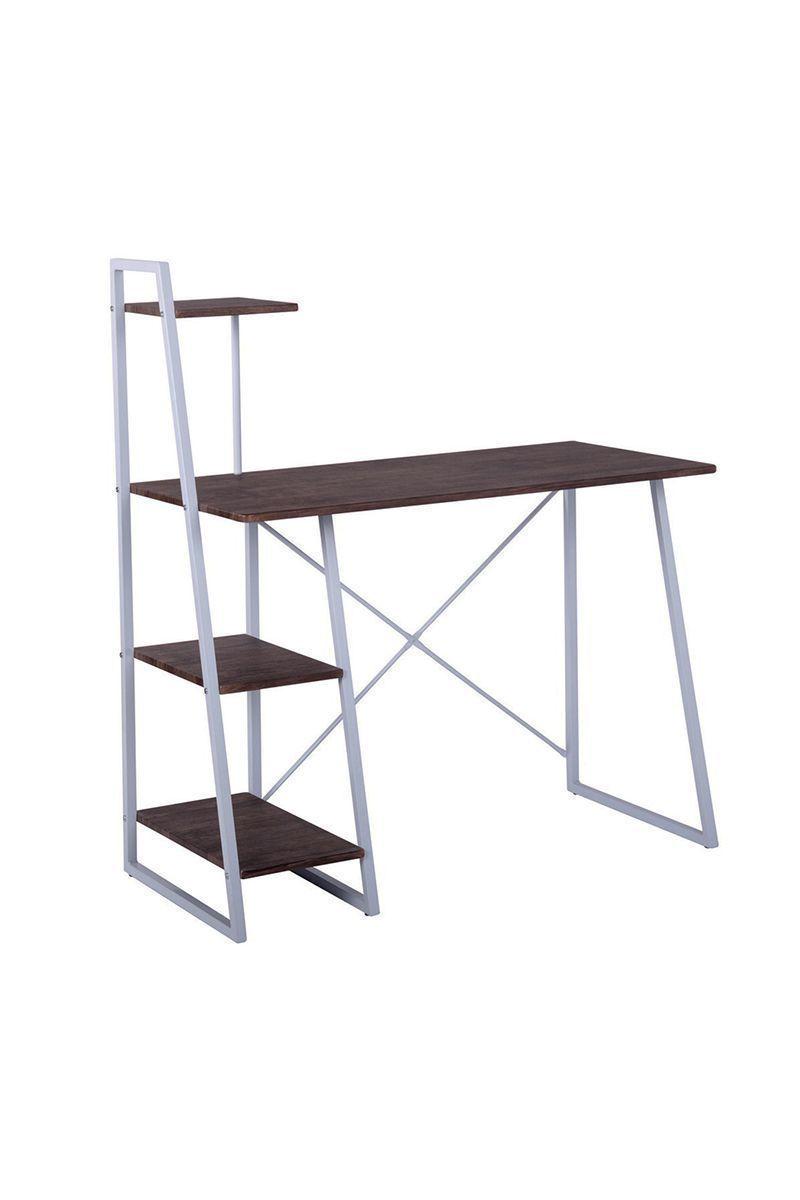 Escritorio con repisas 117x50x102 cm Café-0