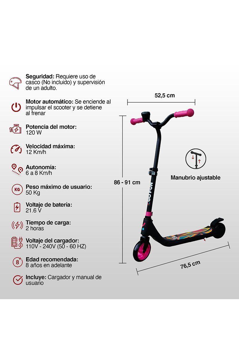 Scooter Eléctrico 12 Km/h Go Fun Fucsia-2