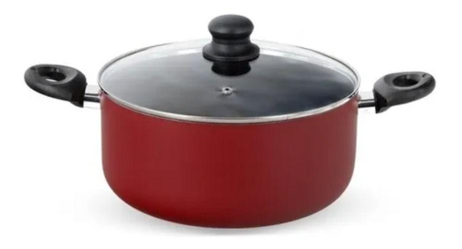 Bateria De Cocina Set 7 Piezas Firenze Roja-1