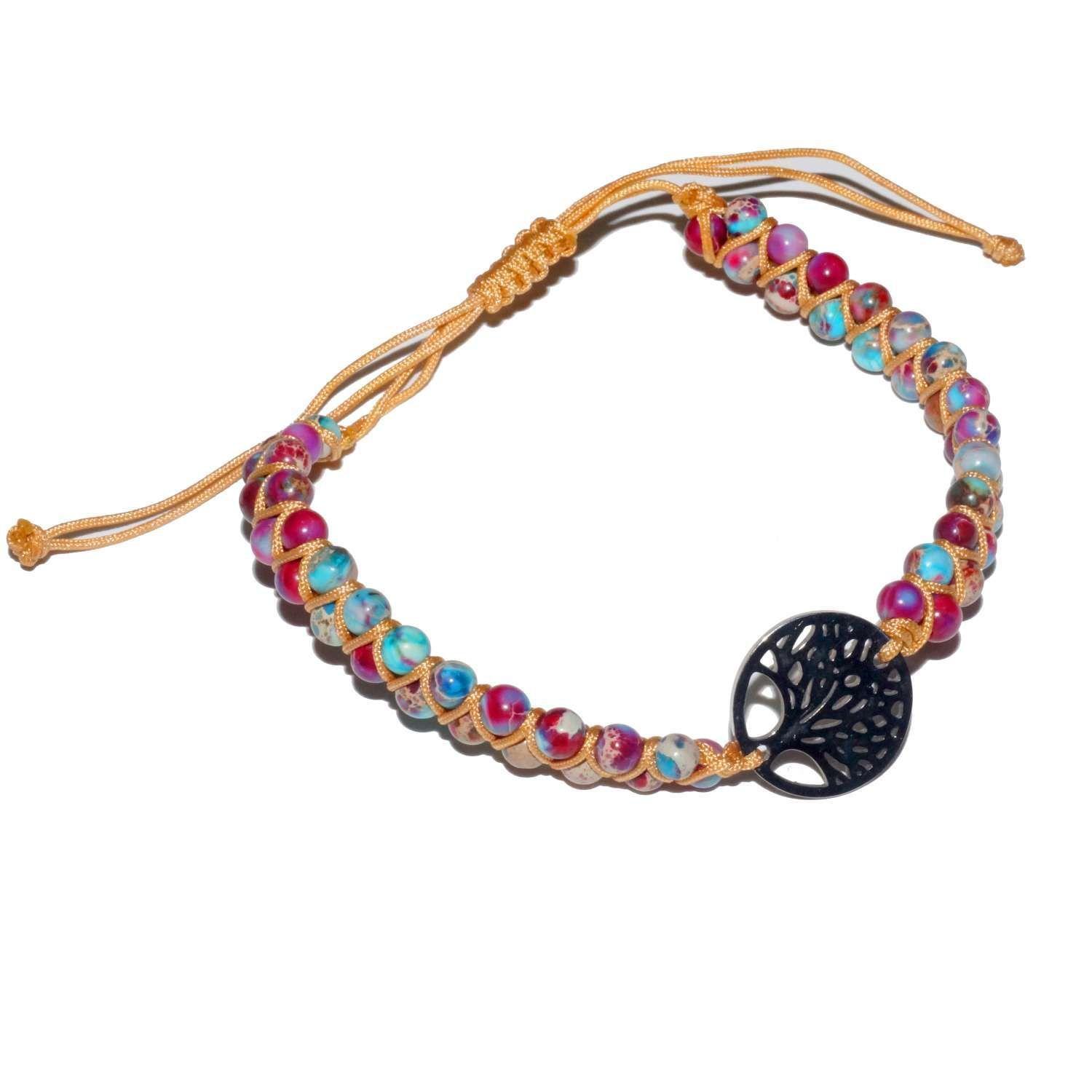 Pulsera Jaspe Violeta - dije plateado-1
