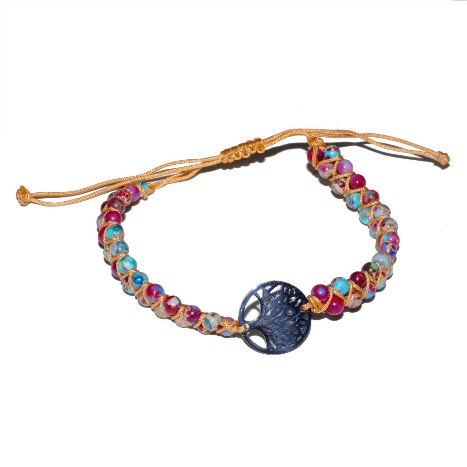 Pulsera Jaspe Violeta - dije plateado-0