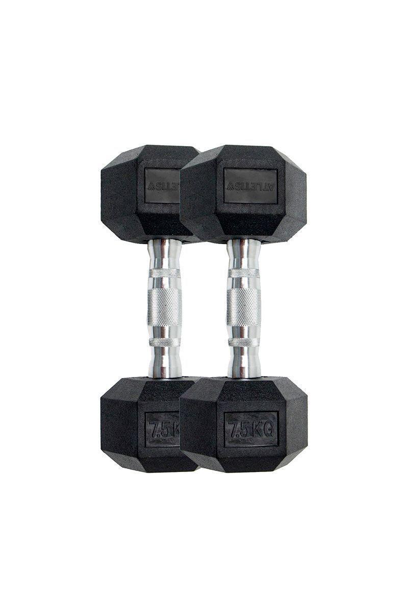 Pack de 2 Mancuernas Hexagonales 7,5 Kg Negro-0